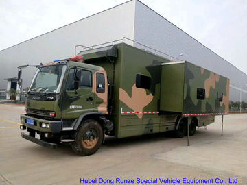 China Caminhão móvel da oficina da camuflagem, caravana exterior de Isuzu FVZ com cama do sono fornecedor